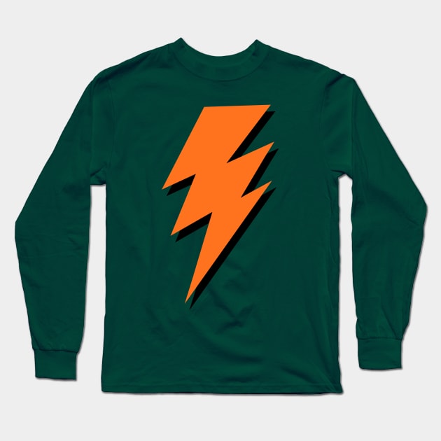 Orange Triple Lightning Bolt Long Sleeve T-Shirt by OneThreeSix